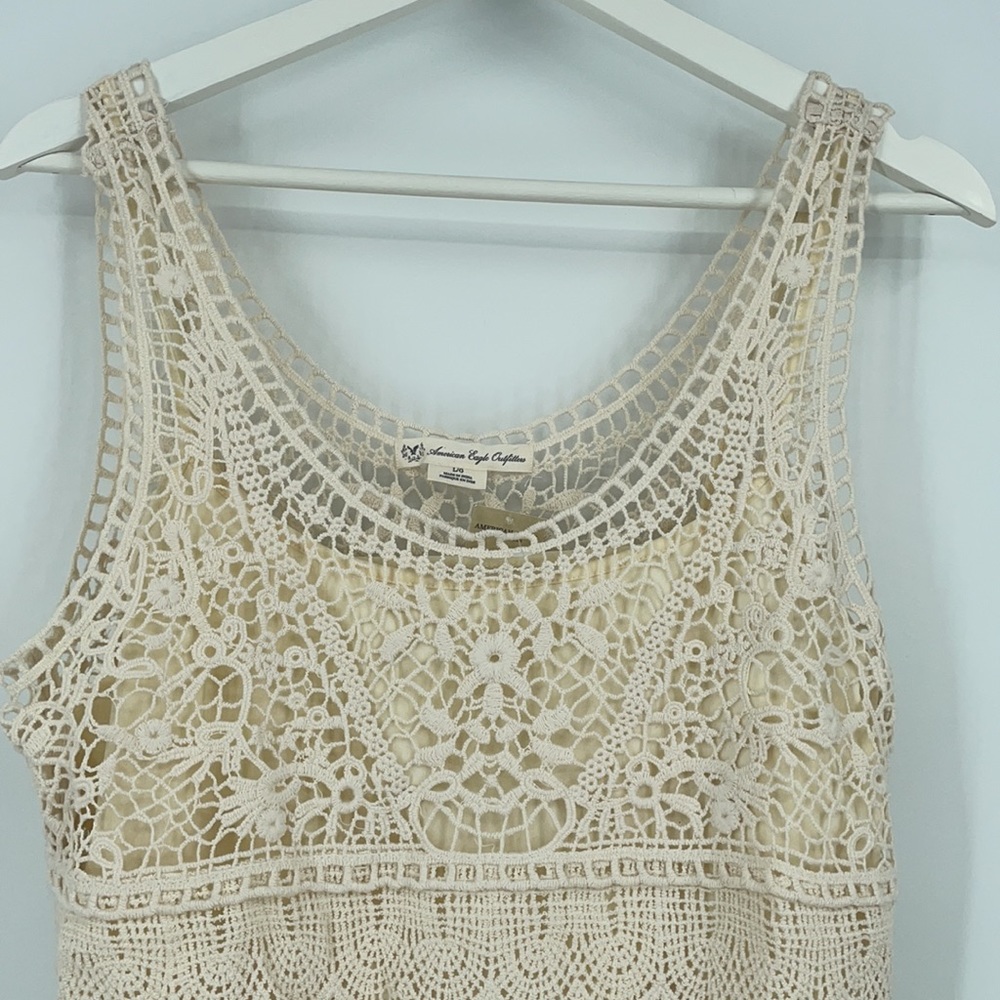 American Eagle Ivory Boho Lace Dress - Picture 6 of 7